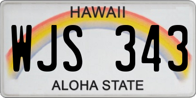 HI license plate WJS343