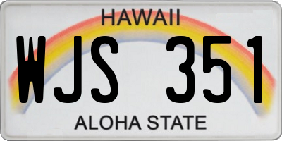 HI license plate WJS351