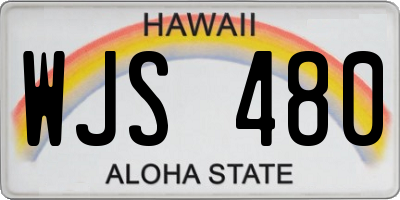 HI license plate WJS480