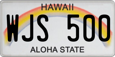 HI license plate WJS500