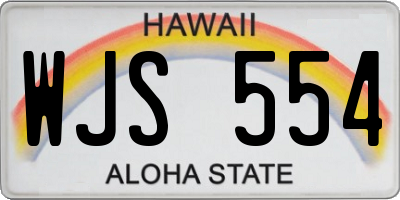 HI license plate WJS554