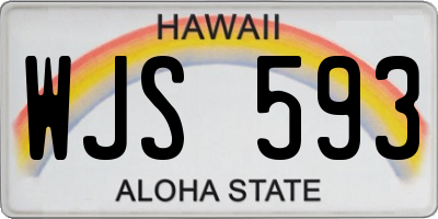 HI license plate WJS593