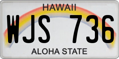 HI license plate WJS736