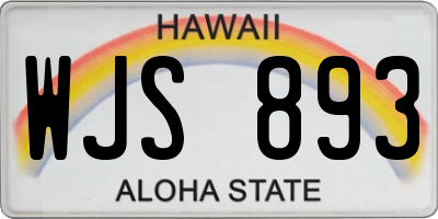 HI license plate WJS893