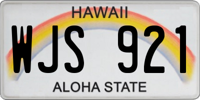 HI license plate WJS921