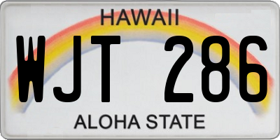 HI license plate WJT286