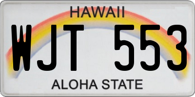 HI license plate WJT553