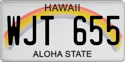 HI license plate WJT655