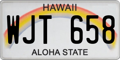 HI license plate WJT658