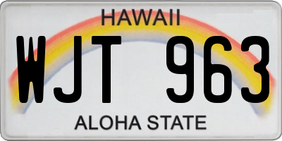 HI license plate WJT963
