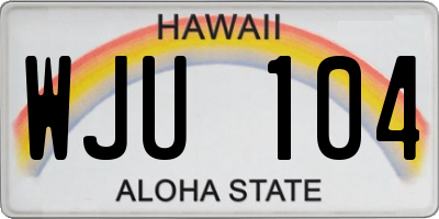 HI license plate WJU104