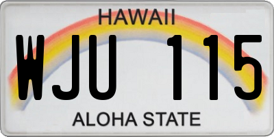 HI license plate WJU115