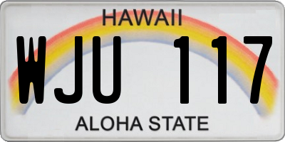 HI license plate WJU117