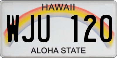 HI license plate WJU120