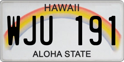 HI license plate WJU191