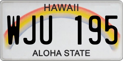 HI license plate WJU195