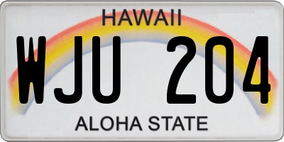 HI license plate WJU204