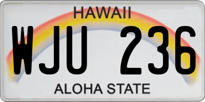 HI license plate WJU236