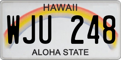 HI license plate WJU248