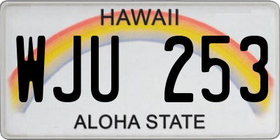 HI license plate WJU253