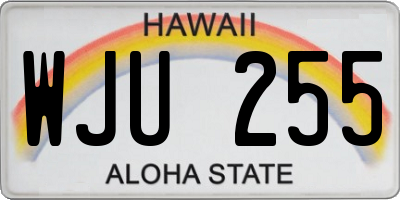 HI license plate WJU255