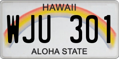 HI license plate WJU301