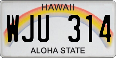 HI license plate WJU314