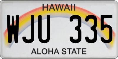 HI license plate WJU335