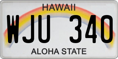 HI license plate WJU340