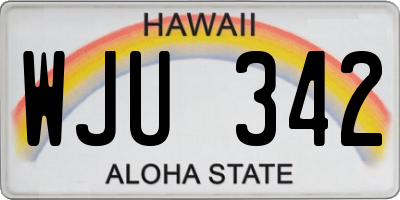 HI license plate WJU342
