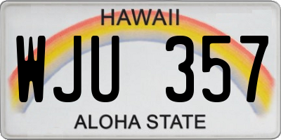 HI license plate WJU357
