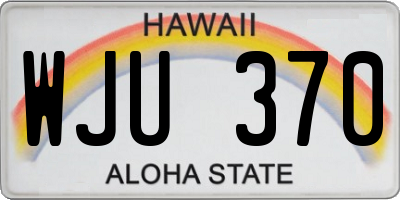 HI license plate WJU370
