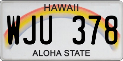 HI license plate WJU378