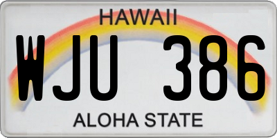 HI license plate WJU386