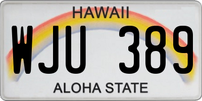 HI license plate WJU389