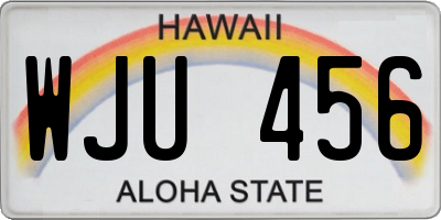 HI license plate WJU456