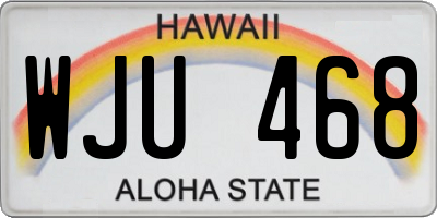HI license plate WJU468