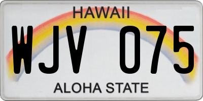 HI license plate WJV075