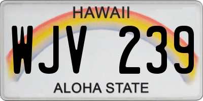 HI license plate WJV239