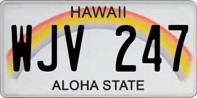 HI license plate WJV247