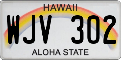 HI license plate WJV302