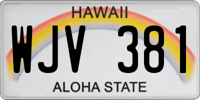 HI license plate WJV381
