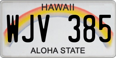 HI license plate WJV385