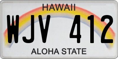 HI license plate WJV412