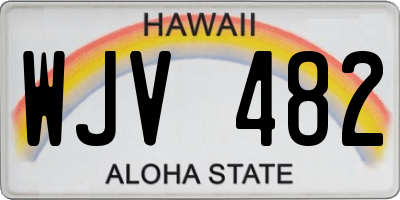 HI license plate WJV482