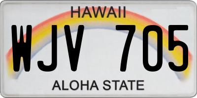 HI license plate WJV705
