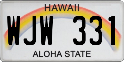 HI license plate WJW331