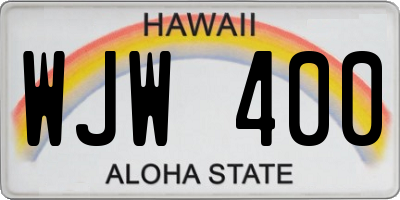 HI license plate WJW400