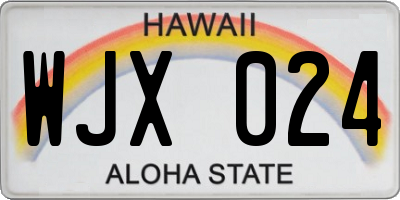 HI license plate WJX024