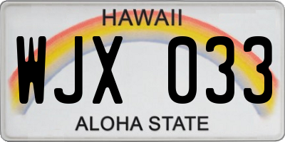 HI license plate WJX033